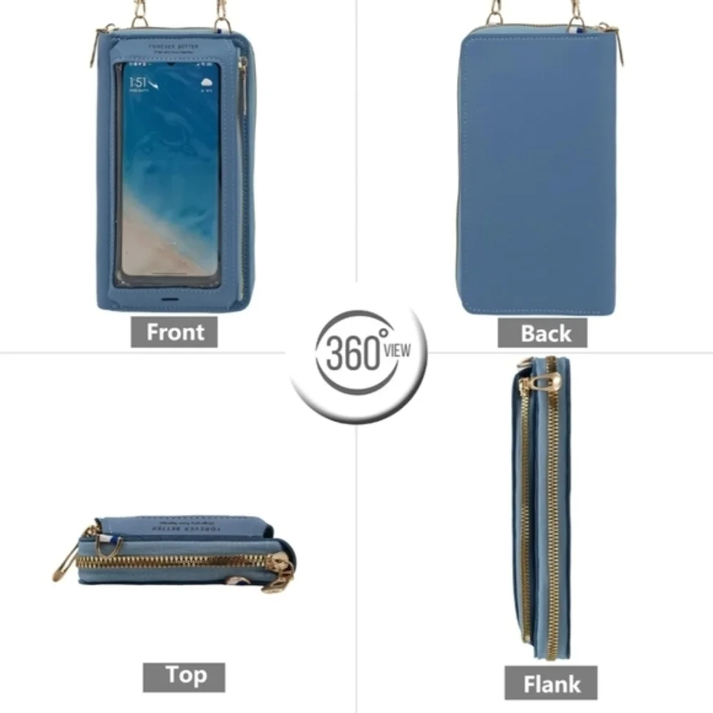 Small Crossbody Bag Touch Screen Phone‎ Case, Cellphone Purse Wallet PU Leather